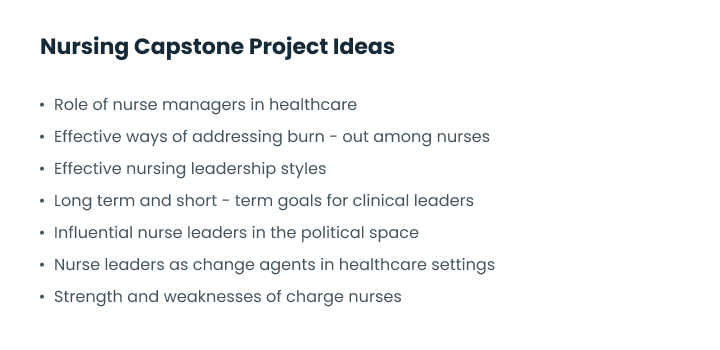 nursing capstone project ideas